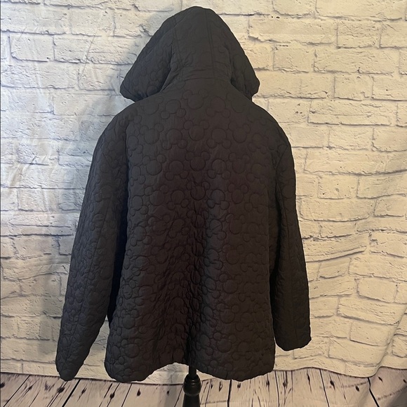 Disney Mickey Mouse Quilted Fleece Jacket Ears Embroidered Puffer Size 3X Black - Picture 9 of 15